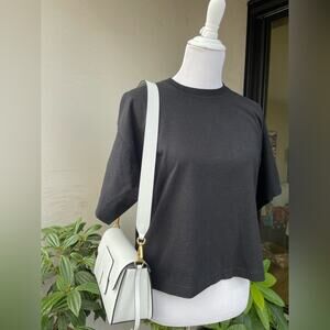 Topshop Cropped Oversized T-shirt/ Tee in Black, US 4-6